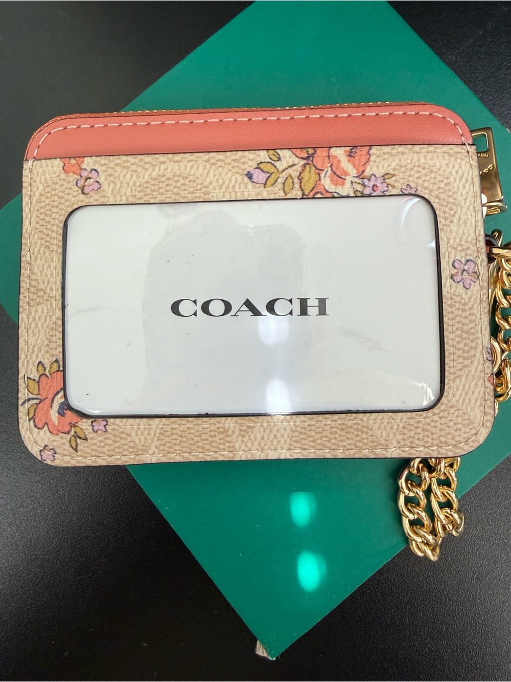 Coach Wallet Case Pink Floral with Chain New With Tags - Picture 4 of 8